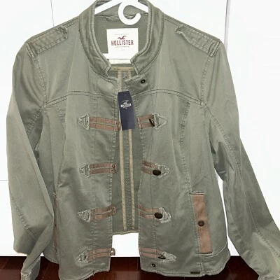 Women’s  Hollister Green Military style Jacket Size Large . New With Tags  - Image 1 of 4