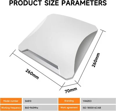 YANZEO Long Range UHF RFID Integrated Reader RS485 RJ45 for for Access Control System