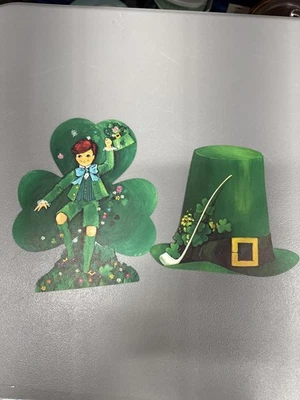 Vintage Hallmark St. Patrick's Day Card Set with Leprechaun and Hat Designs - Image 1 of 3