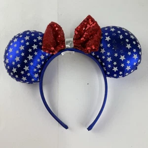 Disney Minnie Mouse Ohren Stirnband rot weiß blau 4. Juli ALLE ANSEHEN - Bild 1 von 5
