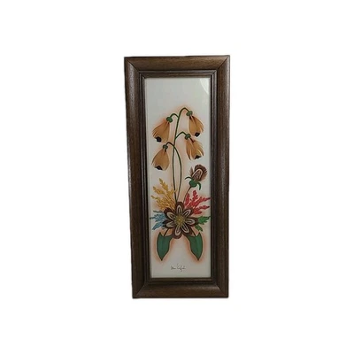 De Colección Dakota Prairie Pictures Ellen Kiet Pluma Flor Arte Hecho a Mano 13.5"x5.5" Foto 1 de 4