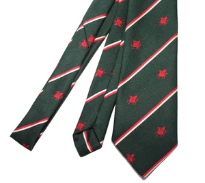 Corporate Image Dark Green Red Phoenix Tie Striped Ivy league Style Preppy 3" - Picture 1 of 2