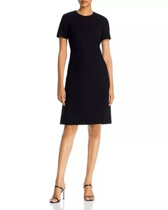 Lafayette 148 Dress Black Short Sleeve Fit & Flare Shift Size 6 NEW $798 - Picture 1 of 11