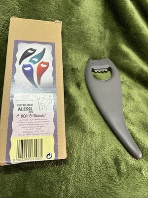 Designer Alessi Diabolix Grey Ergonomic Bottle Opener 7" Boxed New - Image 1 of 4