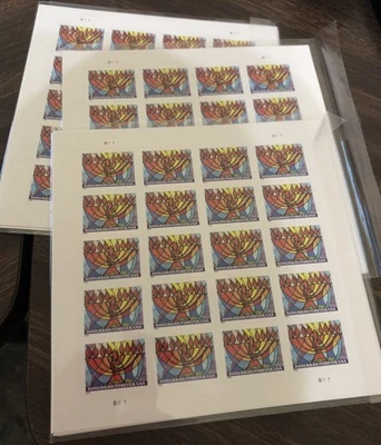 NUEVO 2022 60c Hanukkah, Festival Judío de las Luces 5739 Como Nuevo Hoja de 20 Foto 1 de 4