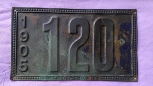 ANTIQUE ~ 1905 ~ CITY OF CHICAGO LICENSE PLATE - Picture 1 of 2