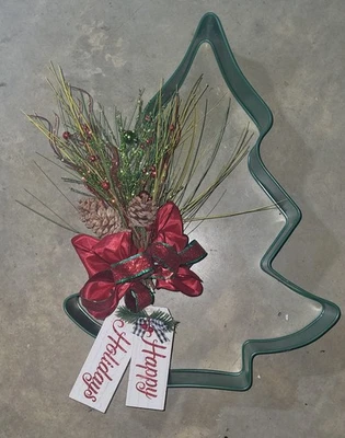 HUGE 22" Christmas Tree Cookie Cutter Wreath Metal Ready To Hang New - Image 1 of 2