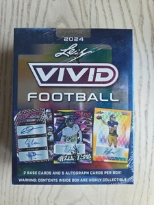 2024 Leaf Vivid Football Factory Sealed Hobby Box **5 Autogramme** - Bild 1 von 6