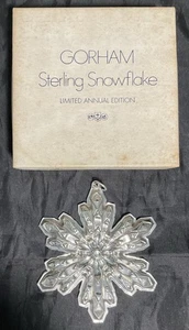 Vintage Argento Sterling 1974 GORHAM Stella di Natale / Fiocco di Neve Ornamenti 16@209 - Foto 1 di 5