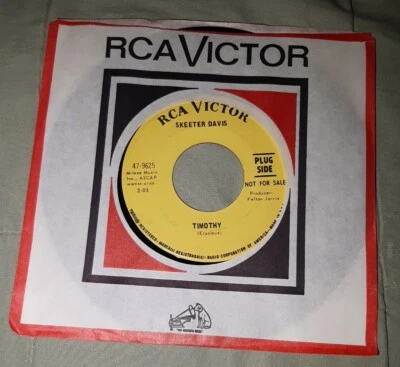 Skeeter Davis promo 45 I Look Up / Timothy RCA Victor 47-9625 ex+ - Image 1 of 2