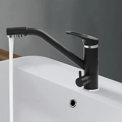 3 Way Kitchen Faucets Drinking Water Tap Faucet 3-in-1 Mixer Tap with 2 Levers - Image 1 of 4
