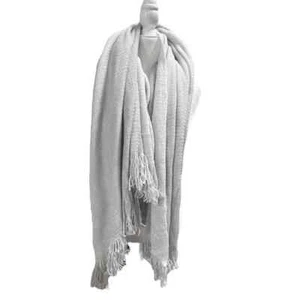 West Elm Beige Gris Flecos Dobladillo Tejido Suave Tiro - Imagen 1 de 5