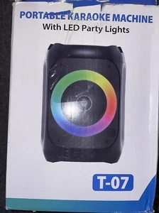 Portable Karaoke Machine LED Party Lights (2) Microphones T-07 Speaker - Picture 1 of 5