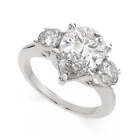 3.7 Ct  Cut Lab Grown Diamond Engagement Ring Vs1 F White Gold 14K
