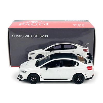 Modelo Diecast escala 1:64 JDM Subaru WRX STI S208 blanco coche miniatura juguete niños Foto 1 de 4