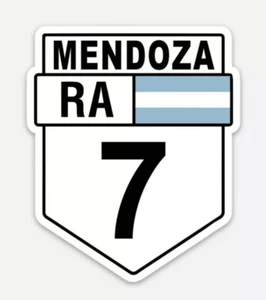 Calcomanía Argentina Ruta 7 Carros Carretera Mendoza 3"" Ruta del Vino 40 - Imagen 1 de 2