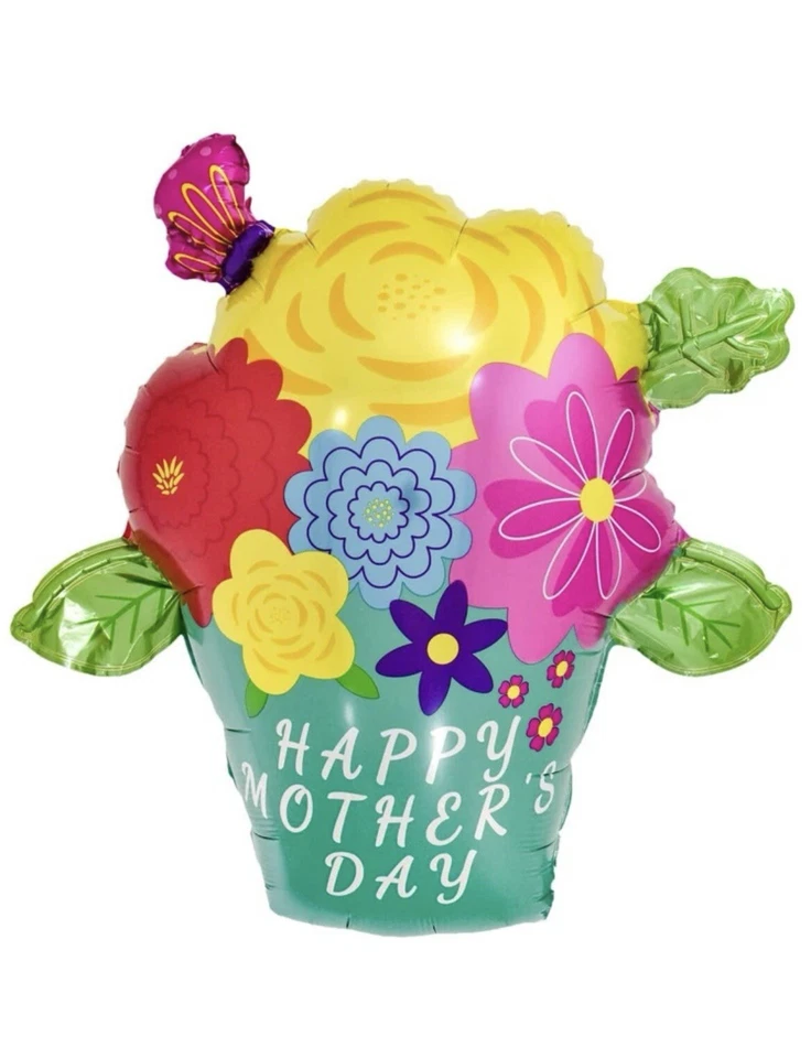 Globo de papel aluminio ramo de flores feliz día de la madre Foto 1 de 1