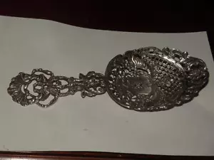 ANTIGUA PLATA HOLANDESA ÁMSTERDAM recuerdo perforado ornamentado cuchara de repelente cornucopia - Imagen 1 de 1