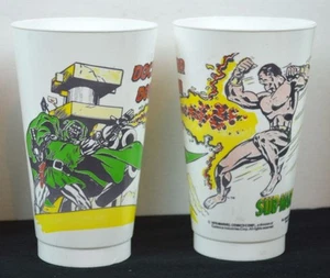 SUB-MARINER vs DOCTOR DOOM Marvel Super Heroes ICEE CUP 1978 Circle K FF - Picture 1 of 1