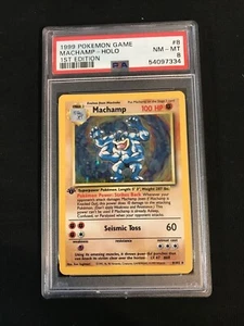 MACHAMP #8 HOLO 1ST EDITION PSA 8 POKEMON BASE SET 1999 - Picture 1 of 2