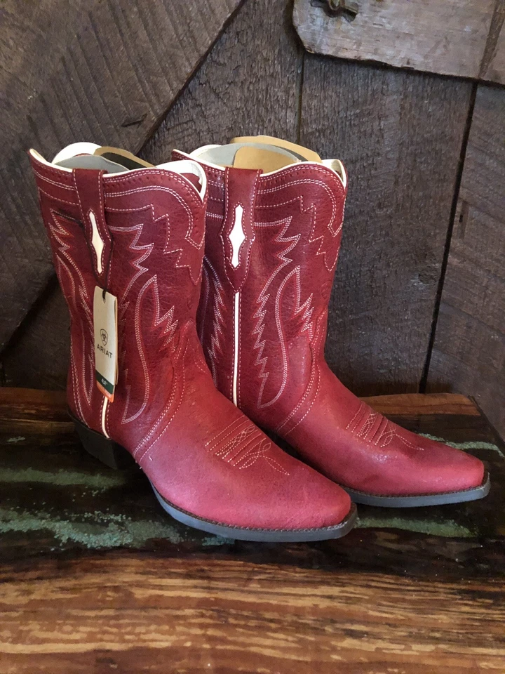 Ariat Child /Youth Red Cowboy Boots Footloose 6 Rodeo Cowgirl Western - Image 1 of 2