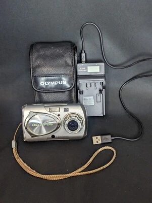 Olympus Stylus (Mju) 300 3.2MP Compact Digital Camera Silver Tested Working VGC  - Image 1 of 4