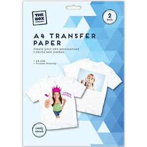 A4 Size T-Shirt Transfer Paper - 2 Pack Heat Press Fabric Logo Iron On Light 