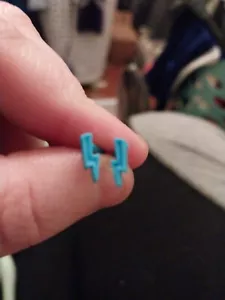 MONSTER HIGH RING FRANKIE STEIN DAWN OF THE DANCE BLUE LIGHTNING BOLT EARRINGS - Picture 1 of 3
