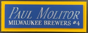 PAUL MOLITOR BREWERS NAMENSSCHILD FÜR HANDSIGNIERTES signiertes Baseball Display WÜRFEL ETUI - Bild 1 von 5