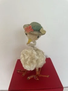 Vintage Easter Cotton Chenille Bobble Head Chick - Picture 1 of 9
