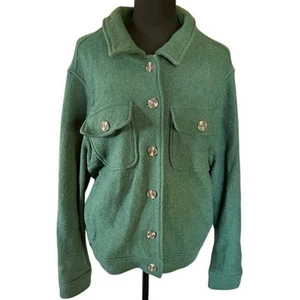 Joie Damen grün Wollmischung Shacket Jacke Größe 1X Knopfleiste Taschen - Bild 1 von 6