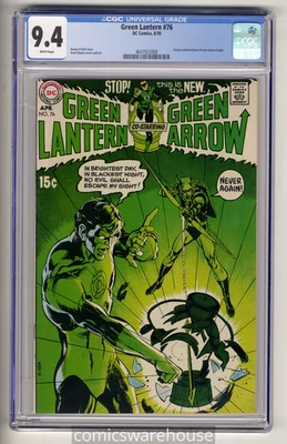 GREEN LANTERN #76 (DC 4/70) CGC 9.4 1ST GL/GREEN ARROW STORIES WHITE PAGES - Image 1 of 2