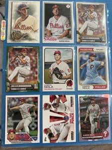 Lote de 34 tarjetas Aaron Nola - Filis - Cromo, insertos y reliquia - Imagen 1 de 4