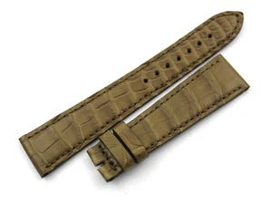 Cinturini Pelle Coccodrillo Verde Oliva Fibbia Ardiglione Ottima Qualità Nuovo - Picture 1 of 5