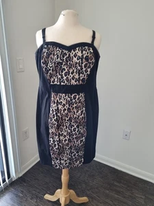 Women's Size 16 Black Leopard Bustier Animal Print Dress By Torrid - Picture 1 of 22