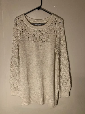 Suéter Maurices Mujer Pequeño/Dorado/Dorado Brillante Tela y Lentejuelas/NUEVO CON ETIQUETAS/Fácil Cuidado Foto 1 de 4