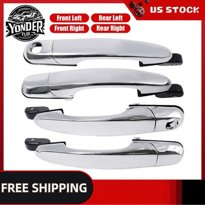 Exterior Door Handle For 2005-2009 Hyundai Tucson Set of 4 Front & Rear Chrome - Изображение 1 из 4