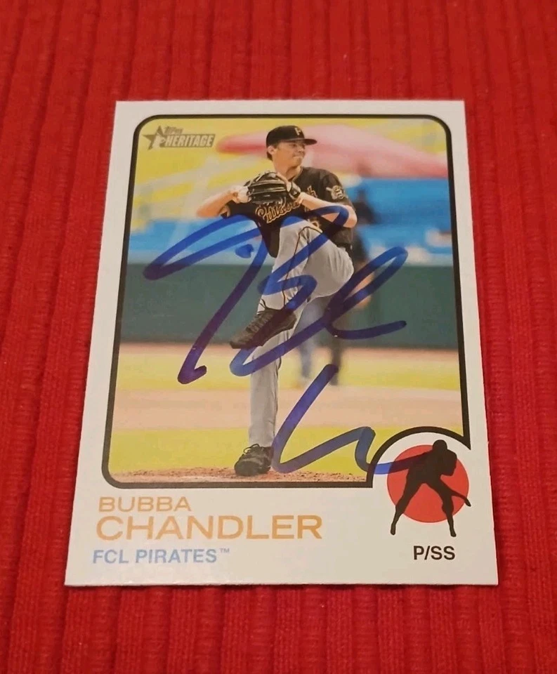 2022 Topps Heritage Minor League #69 Bubba Chandler Pittsburgh Pirates AUTOGRAPH - Image 1 of 1