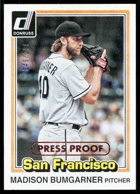 2015 Donruss Madison Bumgarner Inaugural 1981 Edition Press Proof Bronze #/299 - Image 1 of 2