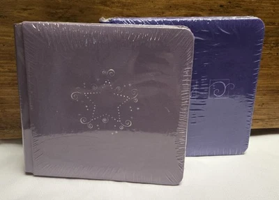 Lote de 2 álbumes de recortes Creative Memories 7x7 lámina púrpura remolinos cuadrados sellados Foto 1 de 4