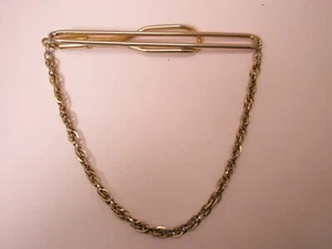Prince of Wales Chain Links Vintage SWANK Pendant Tie Bar Clip - Picture 1 of 6