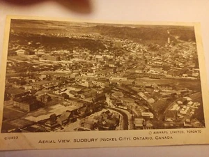 Postal A1 Ariel View Sudbury Ontario Canadá principios de 1900 - Imagen 1 de 2