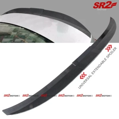 Universal Carbon Look Ducktail High Kick Trunk Lip Spoiler Extendable Wing Sedan - Изображение 1 из 4