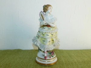 Porzellan Figur "feine Dame mit Fächer" Rokoko gemarkt G. Rosenstängl Passau - Bild 1 von 19