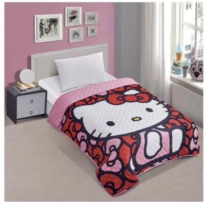 Hello Kitty Twin Quilted Bedspread Red - Image 1 of 4