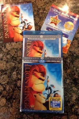 The Lion King 3D(Blu Ray/DVD,2011,4-Disc,Diamond Ed+Digital)Authentic Disney US - Image 1 of 4