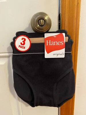 NEW WOMEN'S SIZE LARGE HANES ORIGINALS SEAMLESS RIB BIKINI UNDERWEAR 3-PACK - Image 1 of 4