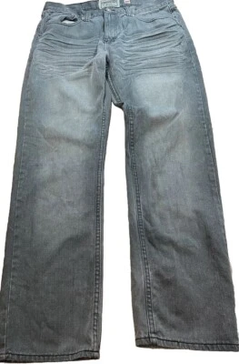 Cham’s Premium Mens Denim Strap Belt Button Jeans Gray Wash Blend Vintage Sz 38 - Image 1 of 4