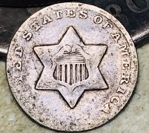 1851 Three Cent Silver Piece Trime 3c Type 1 Ungraded US Coin CC18369 Cover
