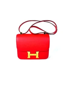 Authentic HERMES Constance III 24 Rouge de Coeur Epsom Shoulder Bag - Picture 1 of 13
